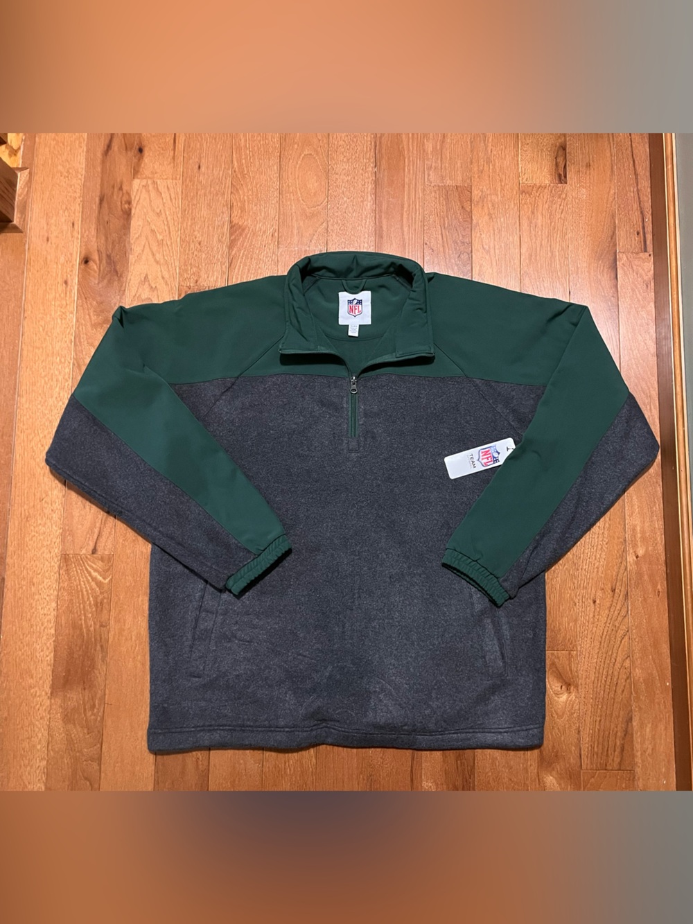 NFL by GIII Quarter Zip Fleece XL Green Gray Colorway Jets Packers Eagles